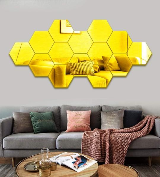 Acrylic Hexagon wall decor Mirror - Wall Decorations