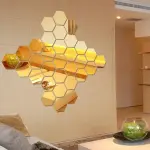 Acrylic Hexagon wall decor Mirror - Wall Decorations