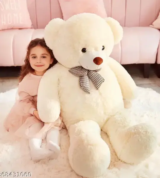 PLUSH WHITE TEDDY BEAR