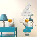 Acrylic Hexagon wall decor Mirror - Wall Decorations