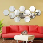 Acrylic Hexagon wall decor Mirror - Wall Decorations