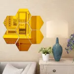 Acrylic Hexagon wall decor Mirror - Wall Decorations